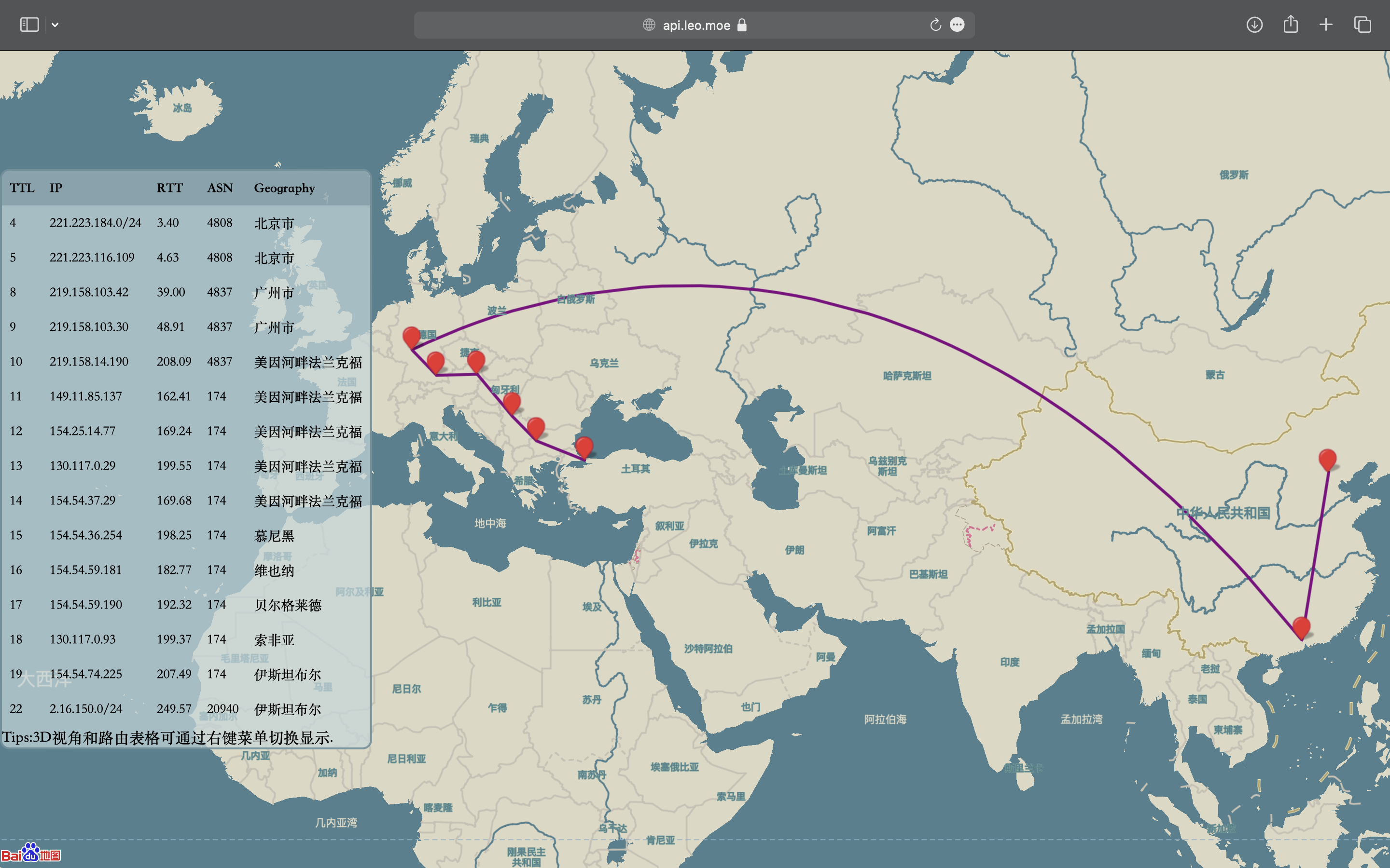 推荐一款开源好看的可视化路由追踪软件，同时支持windows和Linux【附图】