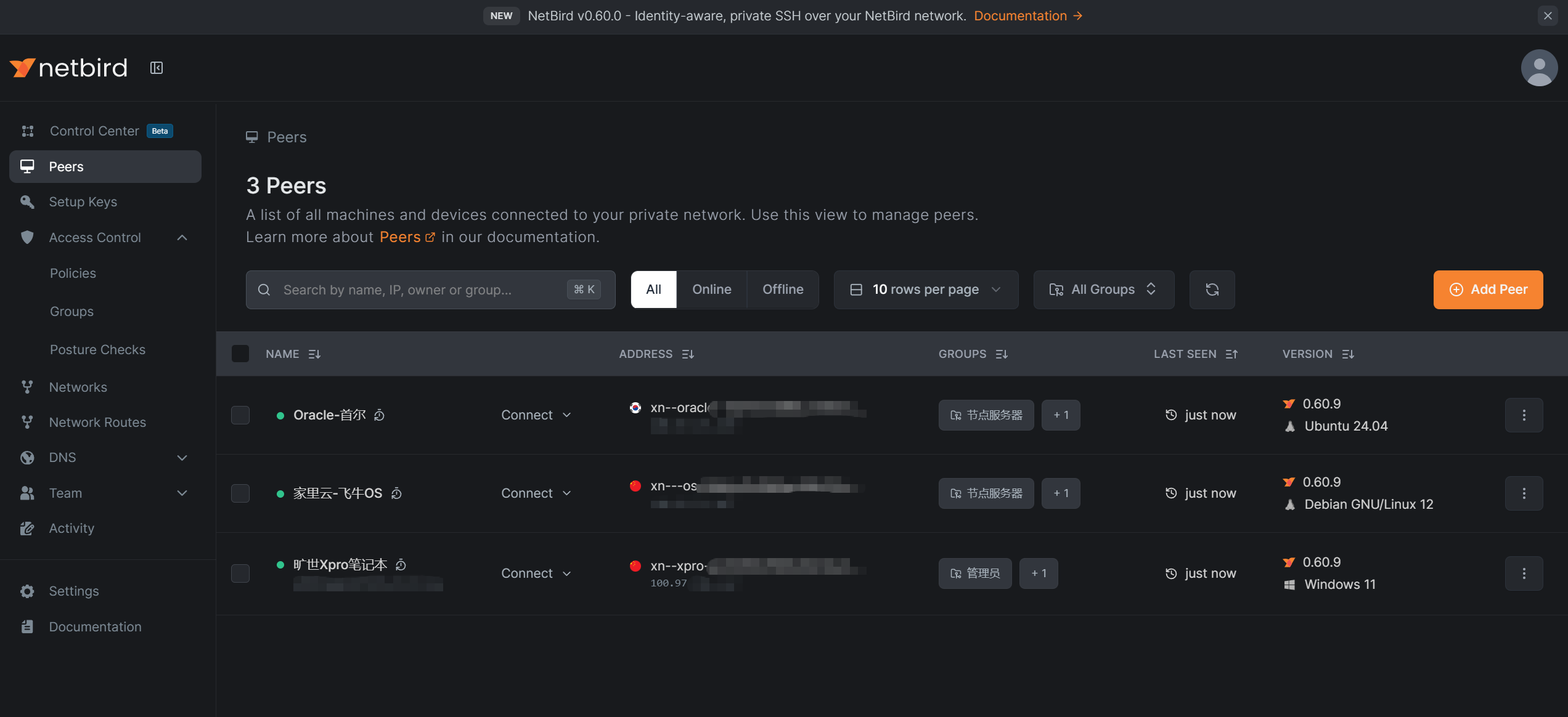 【教程】分享一下netbird的跨网异地组网/覆盖网络功能 会很方便